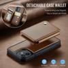 For iPhone 12/12 Pro Case Leather Mobile Cover with Detachable Magnetic Card Bag