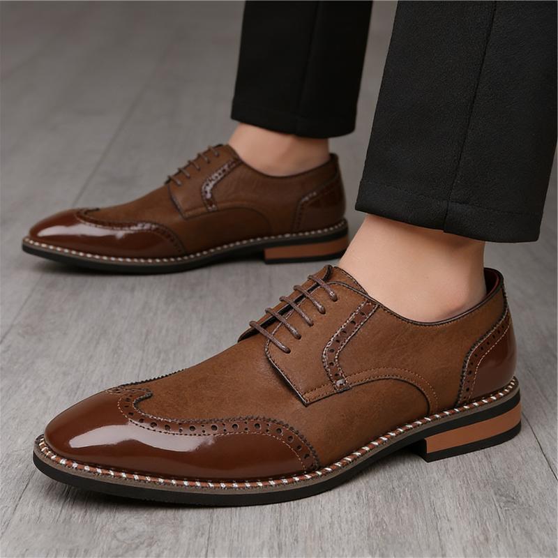 Nové pánské špičaté bílo-hnědé mix barvy ležérní brogues oxfordky značkový designér svatební šaty Homecoming ples formální obuv