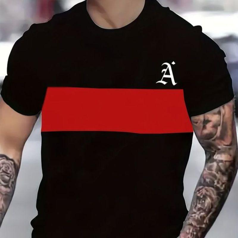 

Повседневная мужская футболка с 3d принтом и принтом, одежда в полоску, летняя футболка с короткими рукавами, уличная футболка Harajuku, повседневная мужская пуловер большого размера с круглым вырезом 3XL