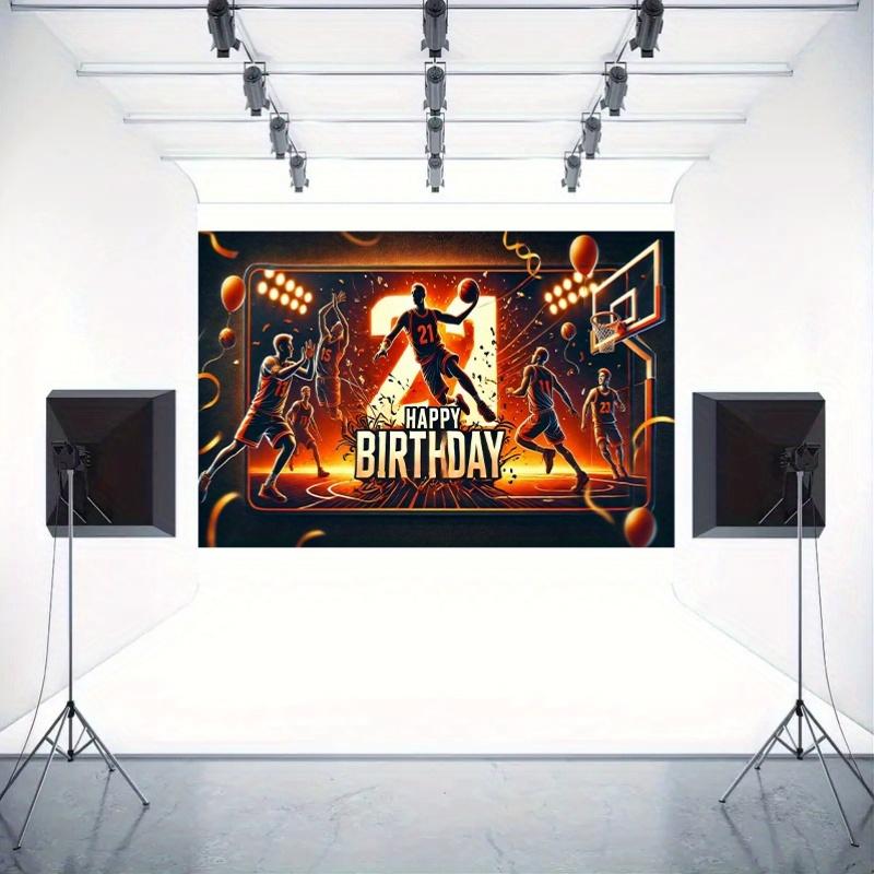 2D plane 1-piece basketball for 21st birthday celebration background birthday banner and flag supplies