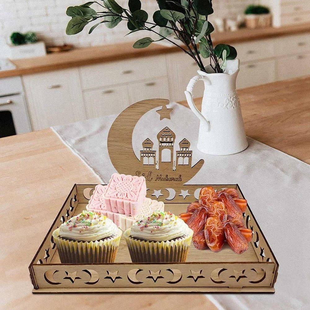 Star Eid Mubarak Cake Display Ramadan Home Decoration Party Supplies Food Tray Ornament Food Holder