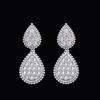 Stylish and Simple Zircon Necklace Earrings Set Copper Plated Party Banquet Popular Accessories Women