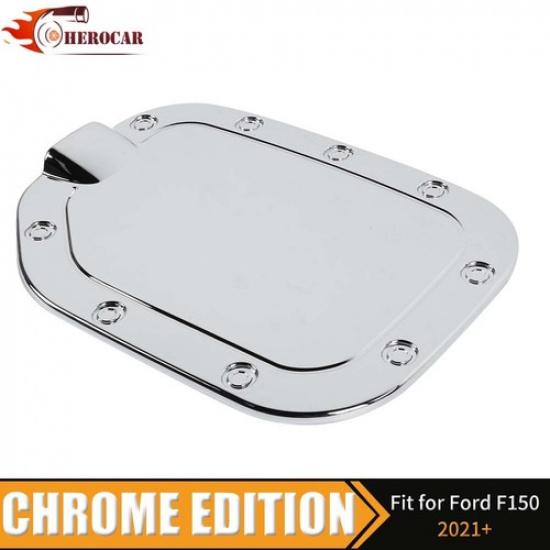 Chrome Gas Cap Cover Fuel Filler Door Tank Trim for Ford F150 + Accessories