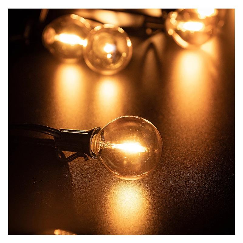 G50 Outdoor String Light Dimmable Vintage Amber Glass Led Bulb Garden Fairy Patio Wedding Ramadan Party LED Lights Decoration