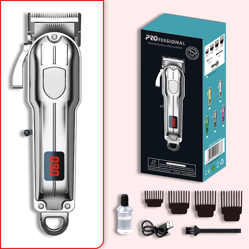 Wireless Digital Display Hair Clipper - Rechargeable Electric Barber Tool for Salon & Home Use