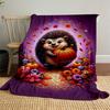 1PC Hedgehog, PumpkinOutdoor Flannel Blanket - Soft Plush Decor for Picnics, camping, Bedroom, Playroom, Office, or Lunch Break 1323A