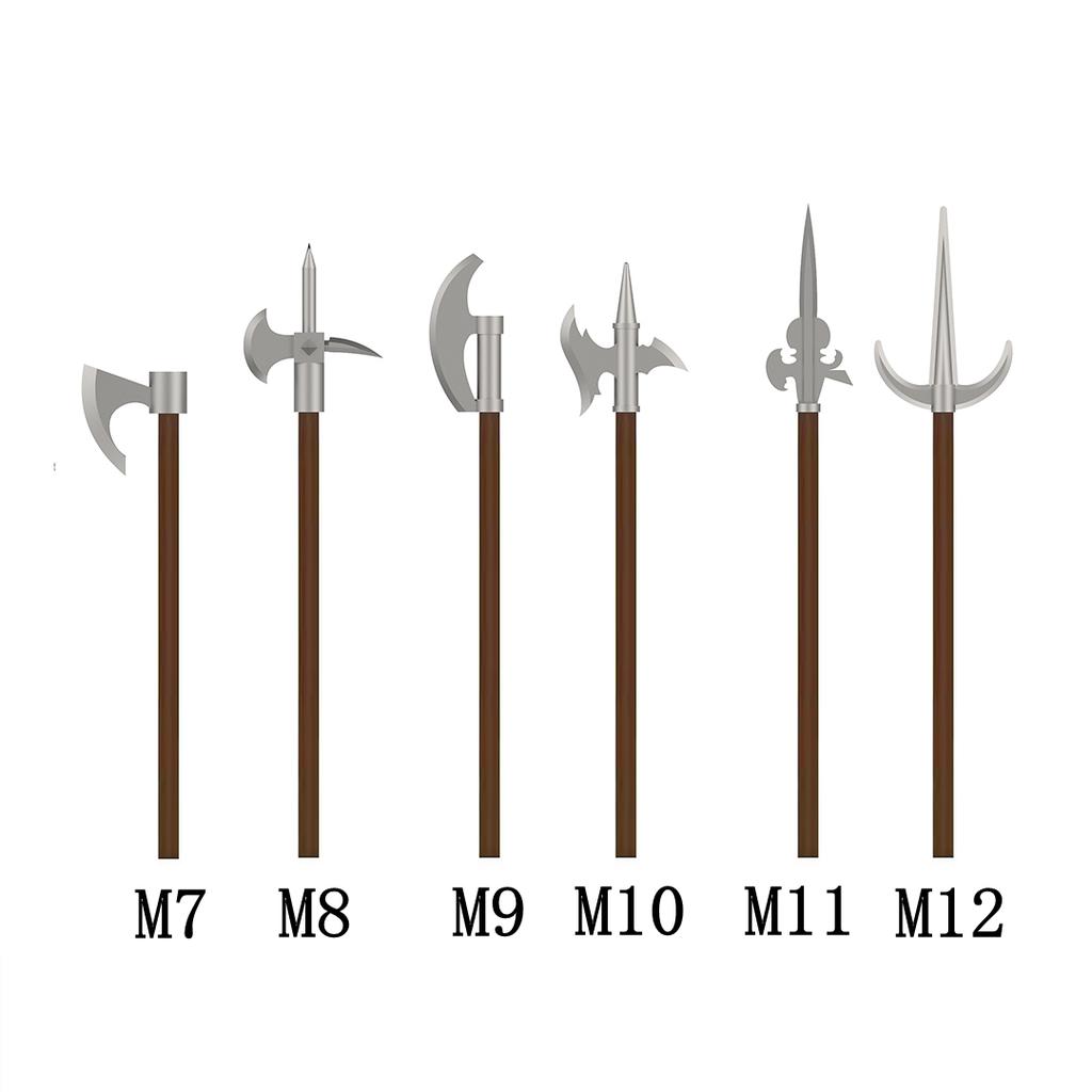 MOC Medieval Building Blocks Character Parts Model Toy Castle Knight Soldier Sword Bow Armor Shield Spear Piercing Parts Bricks