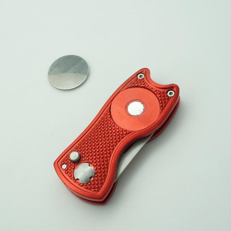 Golf-Trainingsgabel aus Edelstahl mit Divot-Reparaturwerkzeug Switchblade, faltbares Golf-Trainingsgabel, Putting Fork