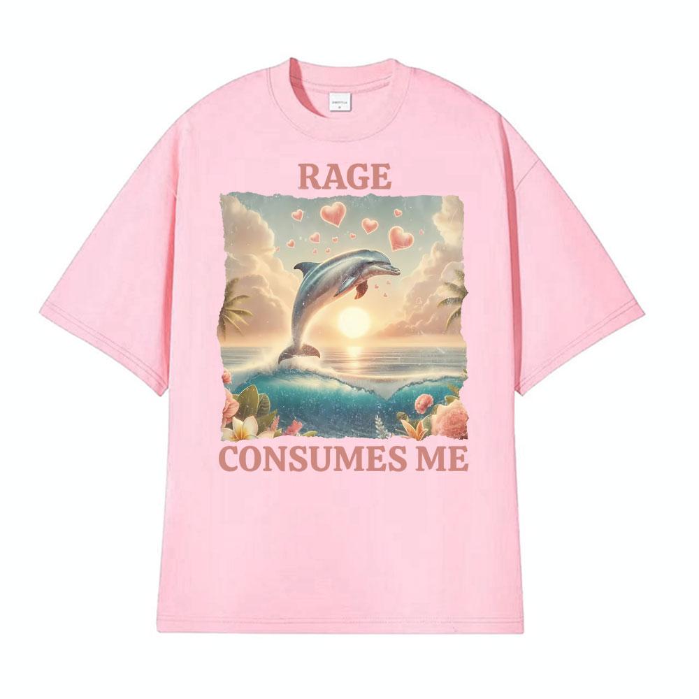 

Rage Consumes Me Funny Animal Graphic Tshirt Unisexs Clothing Harajuku Fashion Classic T Shirt High Quality Loose Cotton T Shirts S