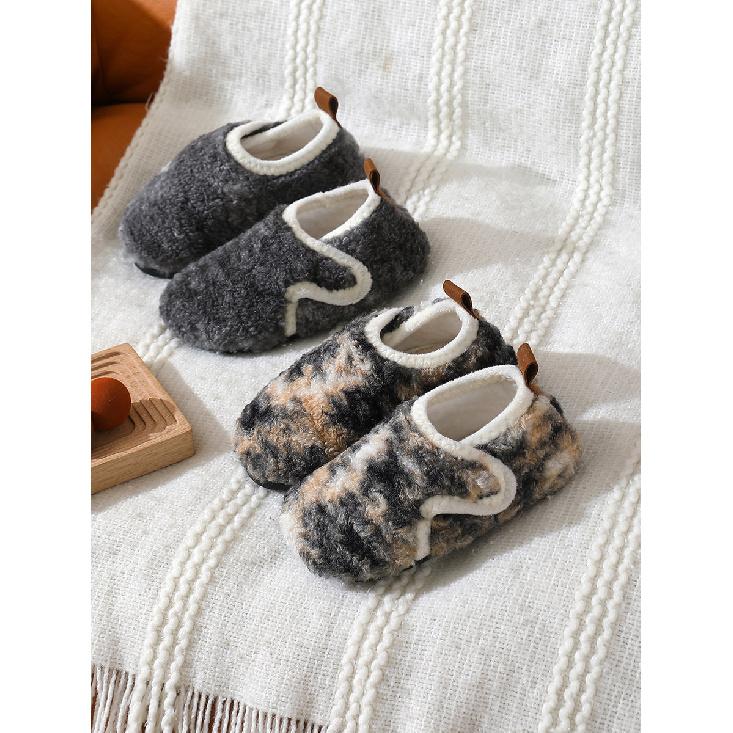 Children's non-slip soft-soled floor socks, adult autumn and winter indoor thermal socks, fleece-lined and thickened baby floor shoes