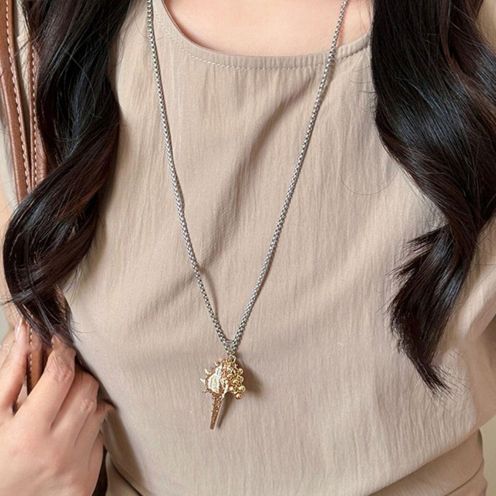 Jewelry Shell Pendant Necklace Scallop Ocean Style Beach Choker Trendy Conch Clavicle Chain  Summer