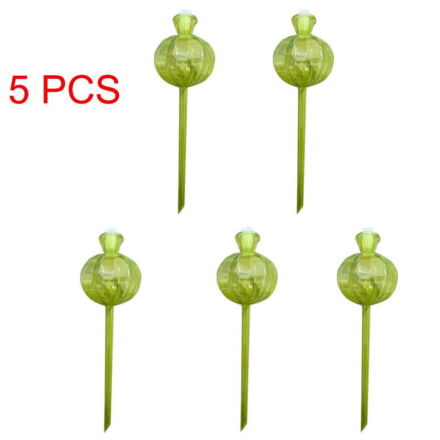 5pcs  Cactus Shape Plant Automatic Watering Device, Plastic Watering Ball Automatic Watering Spike, Cute Shape Decoration, Green