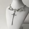Geometric Cross Pendant Chain With Alloy Material For Fashion Women