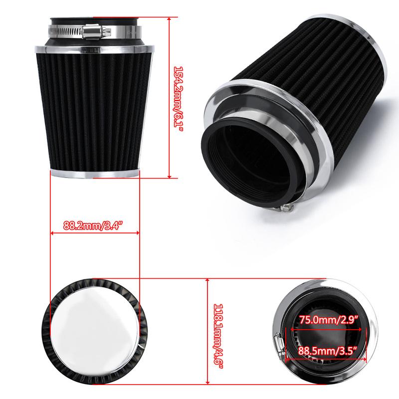 Universal Car High Flow Cold Air Intake Air Inlet Air Intake System Mushroom Head Air Filter Neck 76mm / 70mm / 63.5mm / 60mm