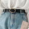 Inspired Vintage Womens Denim Belt Sleek Pu Material With Twisted Oval Buckle