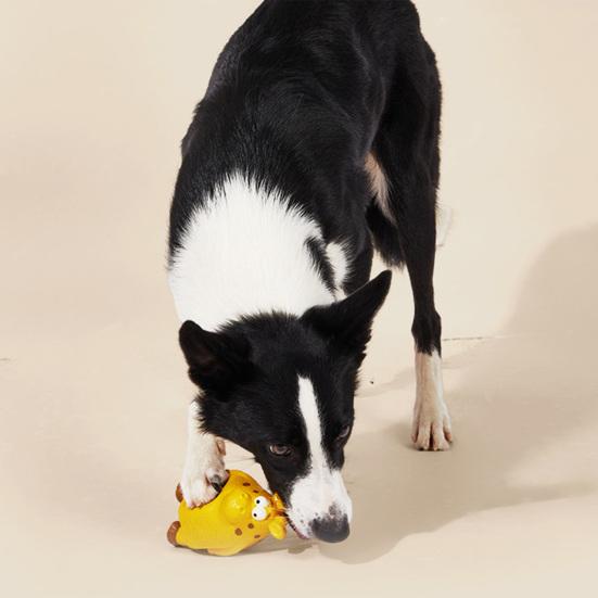 Squeaky Dog Chew Toy for Small Medium Large Dogs Cartoon Animal Design Interactive Latex Dog Toy for Anxiety Relief Teeth Cleaning