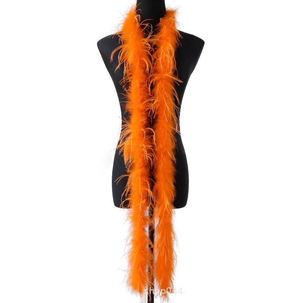 2 Meters/Bag South African Colorful Ostrich Feather Villus Fluff Bar Strip Dyed Pattern Performance Dress Hat Scarf