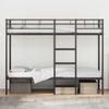 VidaXL Bunk Bed Without Mattress Black 100x190 Cm Steel, Bed Frame, Slatted Base, Bedroom Furniture, Loft Bed, Frame of 42000323