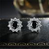 Snowflake Pink Diamond Zircon Sunflower Earrings for Women