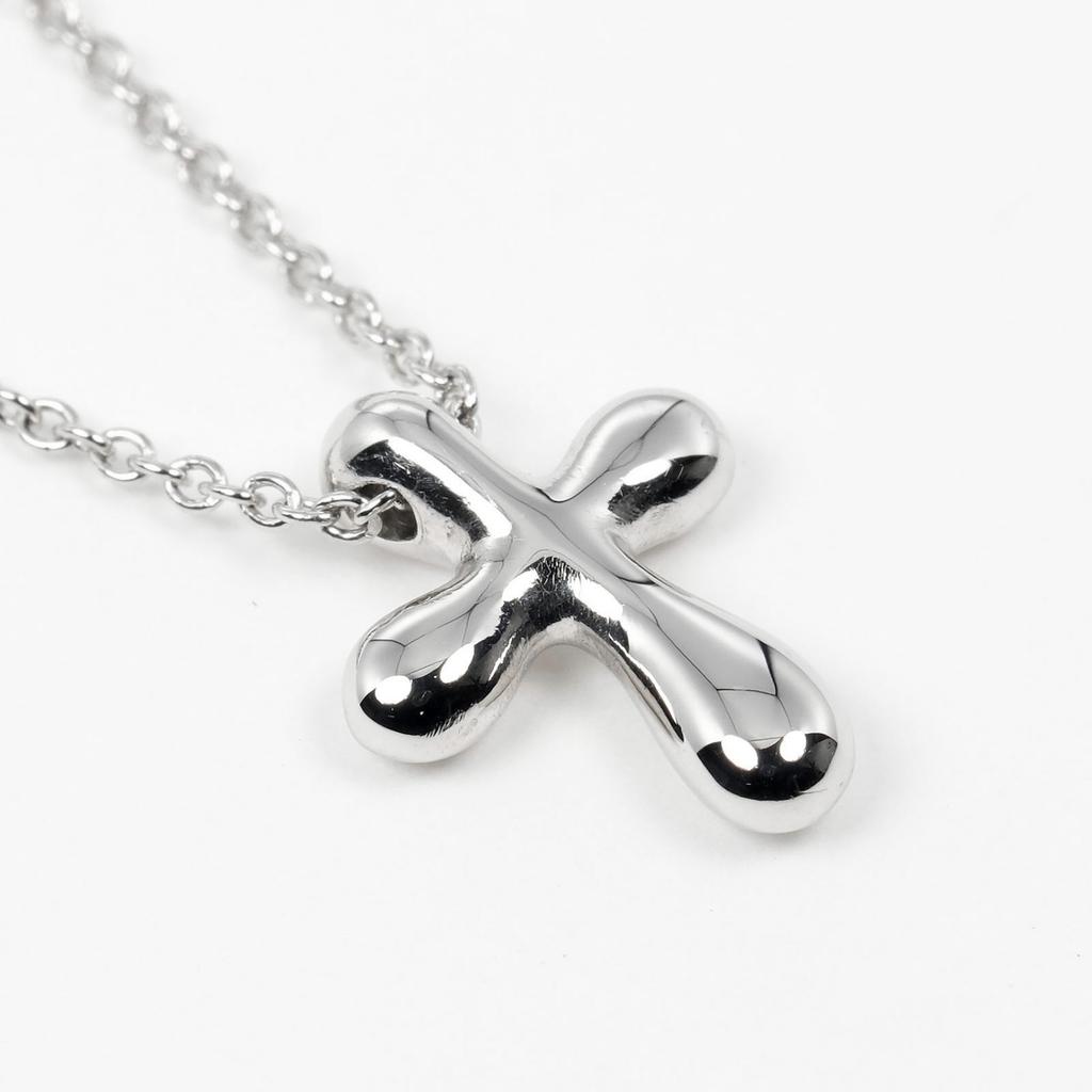 TIFFANY&Co. Small cross Necklace Pt950Platinum 3.93g Women Used