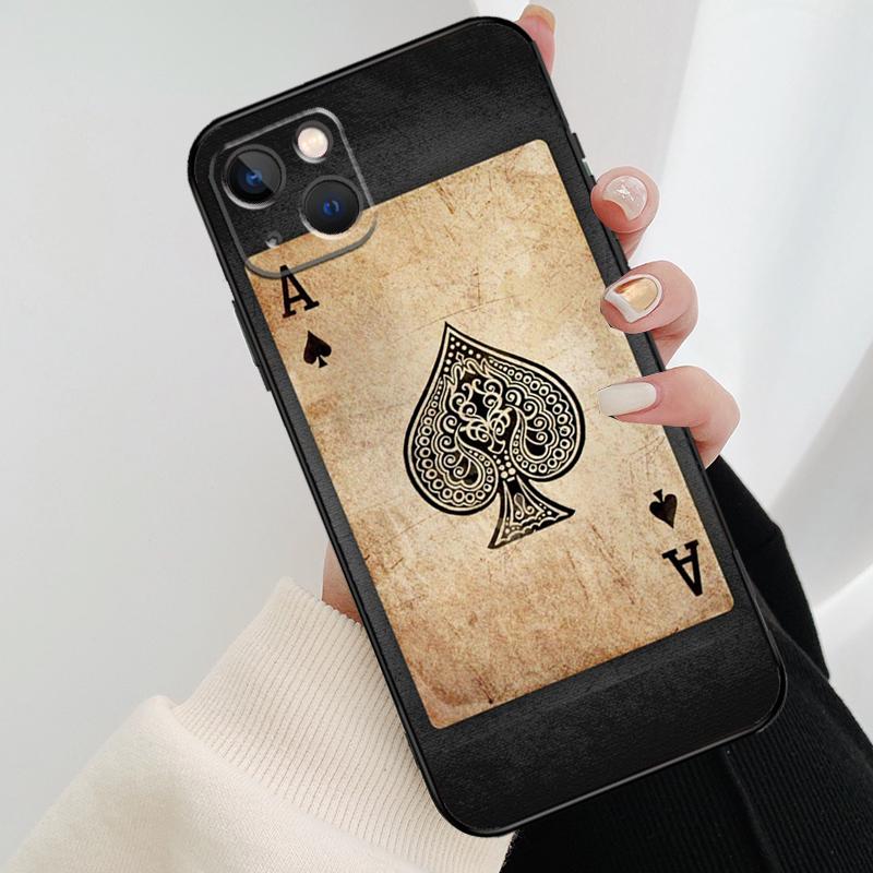 Pik-Ass Poker Handyhülle Für iPhone 17 Pro Max 16 15 11 13 12 14 Pro Max mini 15 16 Plus 16e 17 Air Cover