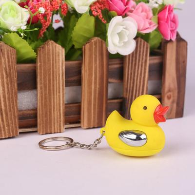 Shocking Duck Keychain LED Light Key Ring for Pranks Funny Gadget Novelty