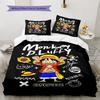 One Piece Anime Pattern Bedding Quilt Set Quilt Cover Pillowcase Home Birthday Gift(1 * Duvet Cover + 2 * Pillowcase, Without Core)