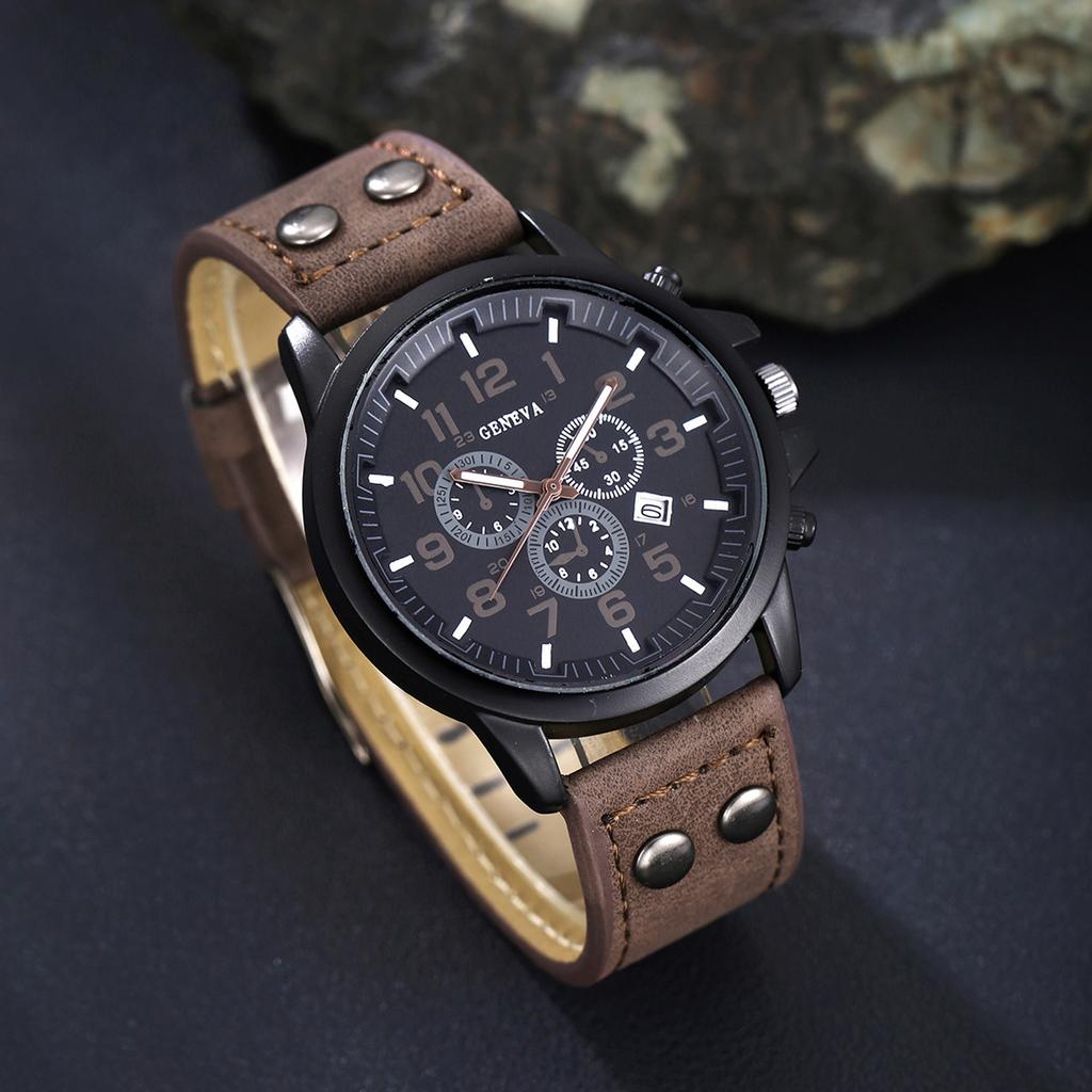 Men's Casual Business Quartz Watch Set, Watch Accessory Set