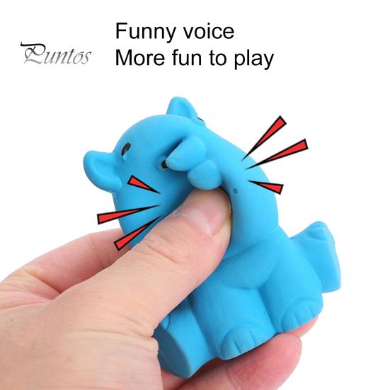 Dog Chew Toy Bite-Resistant Soft Teeth Cleaning Built-in Sounder Cartoon Grinding Animal Shape Oral Care Puppy Squeaky for Training