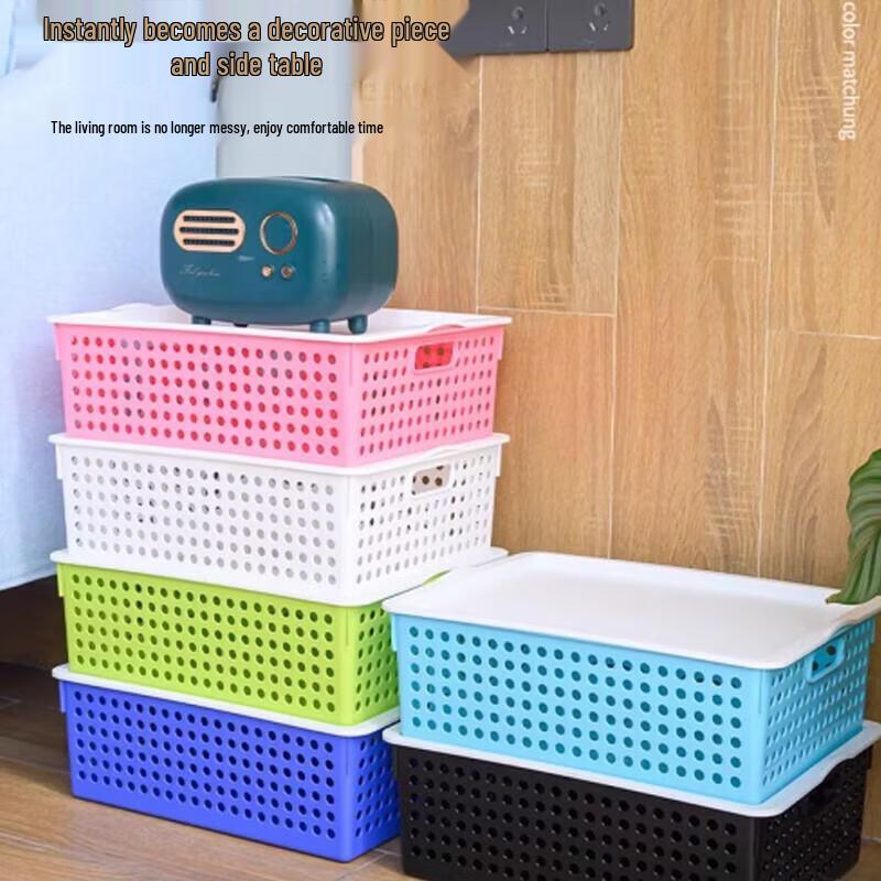 A4 Tall Desktop Document Storage Basket with Lid