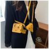 Women'S Triangle And Square Cheese Shaped Mini Pu Leather Bags Cute Earphone Lipstick Purses Handbags Crossbody Shoulder Bag