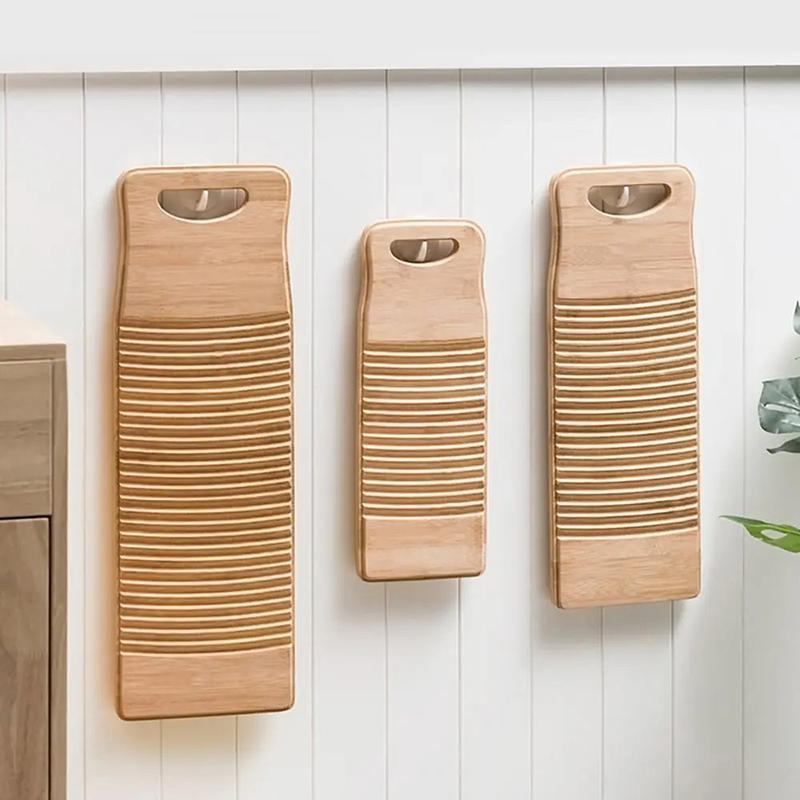Practical Bamboo Washboard Durable Ridged Surface Easy Carry Handle For Home Laundry Cleaning Tools Washboard