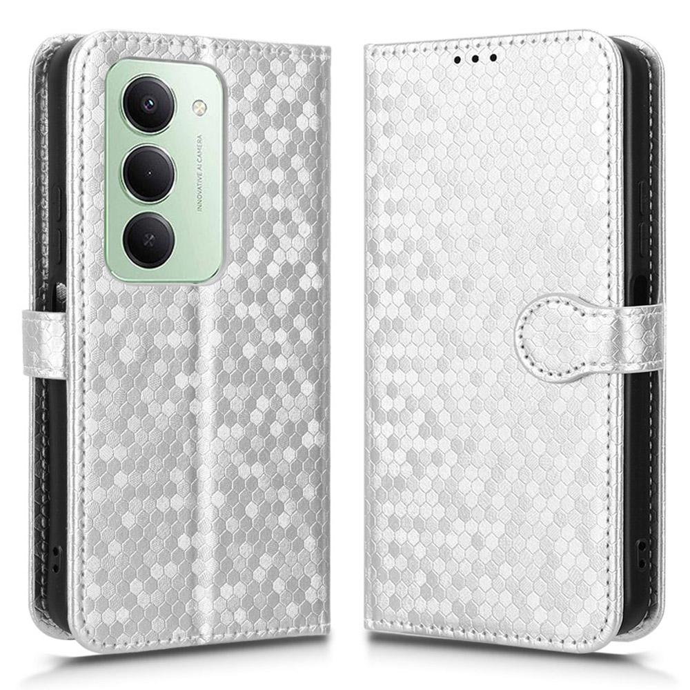 For Xiaomi Redmi 15 5G (Global) (169mm) Wallet Case Dot Pattern Imprint PU Leather Phone Cover with Wrist Strap
