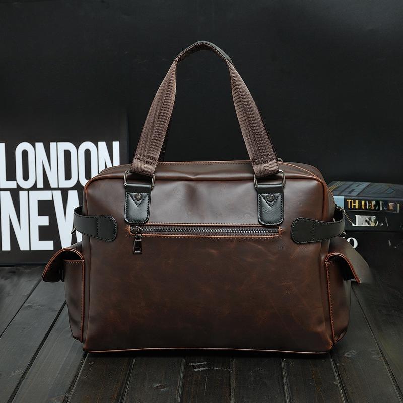 The New Crazy Horse Leather Korean Men's Bag Casual One-shoulder Messenger Bag Handbag Travel Bag Large-capacity Men's Trendy Bag