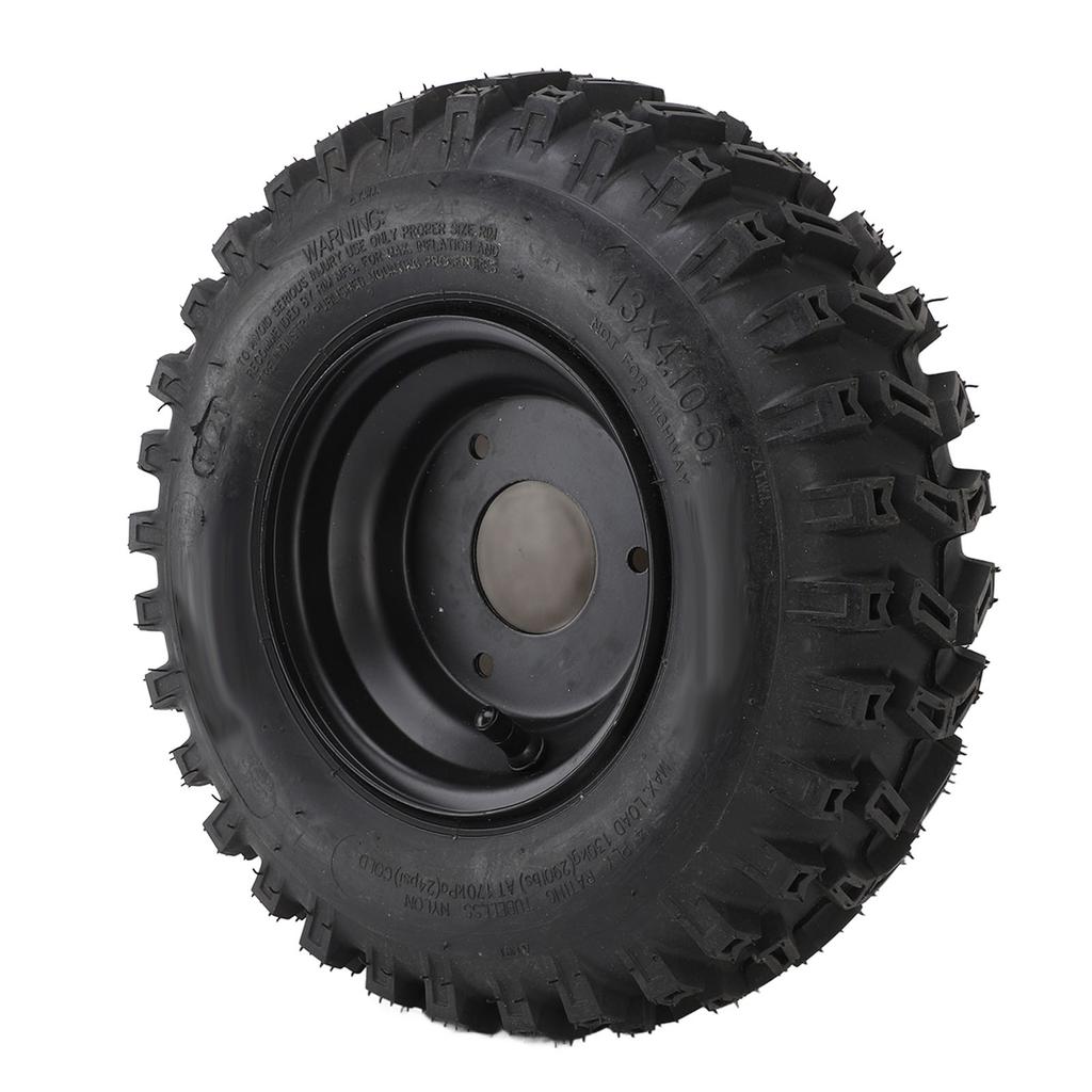 13x4.1 6 Tubeless Tire with Rim Explosion Proof 6 Inch Vacuum Tyre for ATV Quad Off Road Go Kart Golf Cart Mini Bike