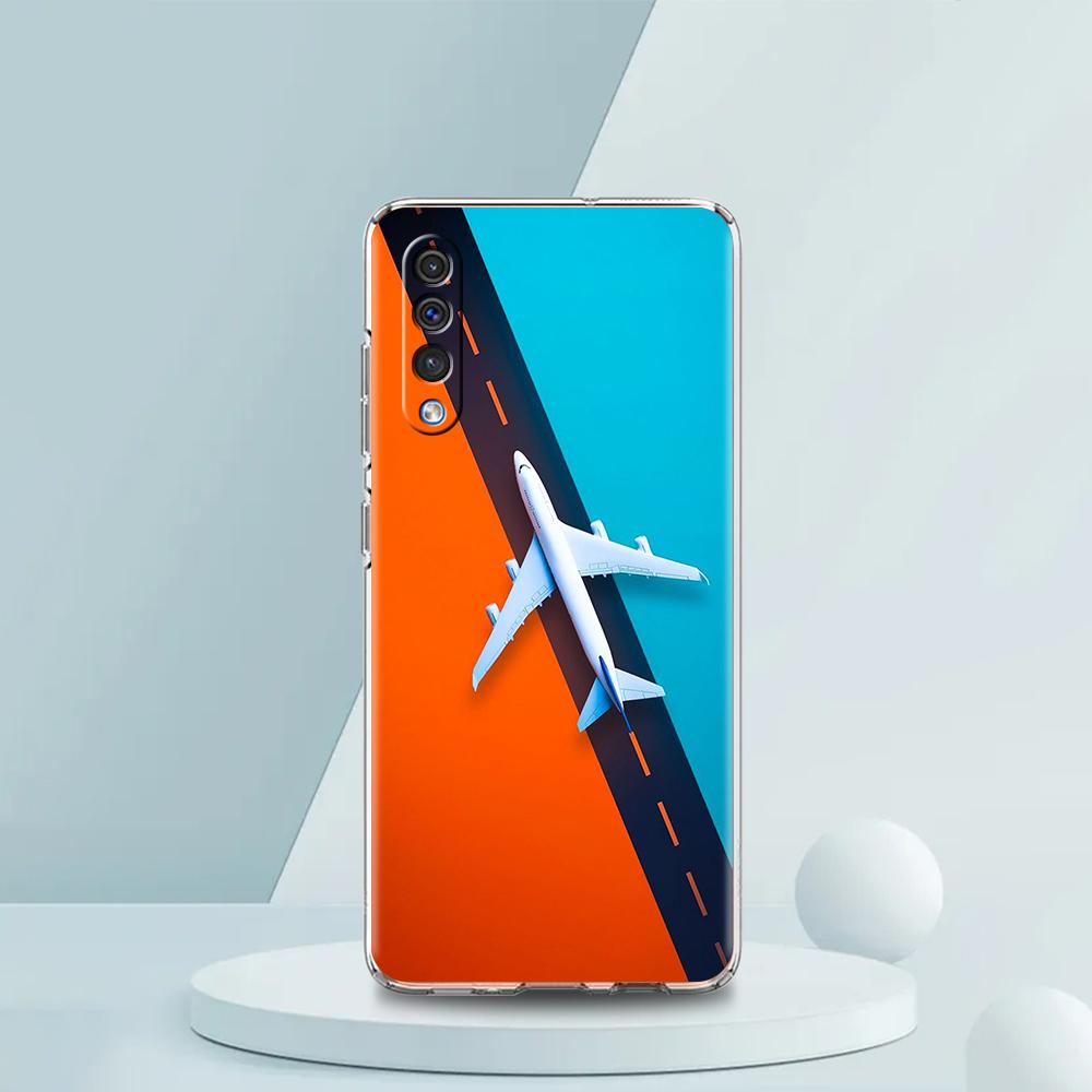Travel-Inspired Airplane Route Transparent Phone Case for Samsung Galaxy A16 A14 A12 A22 A24 A42 A02 A03S A06 A20 A30 A40 Cover