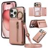 Applicable To iPhone16E Mobile Phone Case 17Pro Zipper Card Bag Ring Buckle Diagonal Span Anti-drop Protective Case 14plus