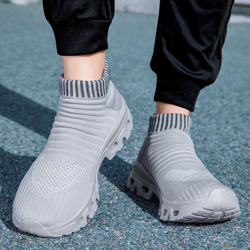 Couples Knitted Casual Sports Shoes Light Elastic Walking Jogging Shoes Men Women Breathable Socks Shoes Big Size 36-47