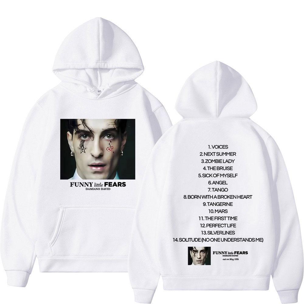 FUNNY Little FEARS Album 2025 Damiano David Hanorac Imprimat pe Ambele Părți Modă Bărbați Pulover Oversized Fleece Casual