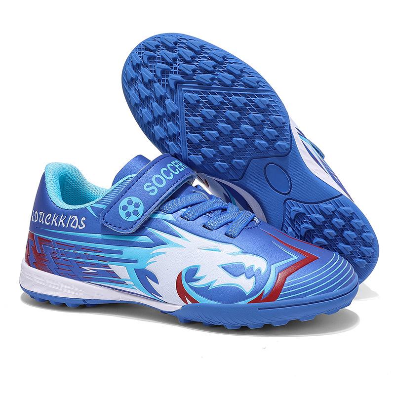 New Children's Football Shoes Boys and Girls Primary School Students Velcro Football Shoes Broken Nails Sports Shoes