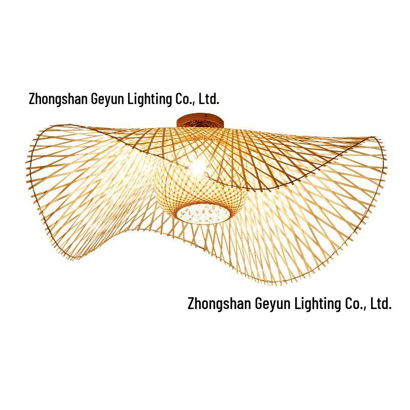 Zen Tea Room Bamboo Art LED Retro Ceiling Light for Homestay or Balcony