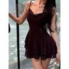 Ballet Purple Suspender Dress Female Summer Sexy Hottie Waist Thin Ruffle Cake Skirt Short Skirt