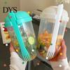 Vegetable And Fruit Cup Holder Salad with Lid Fork Leak-Proof Shaker Lightweight Container Large Capacity for Home Travel