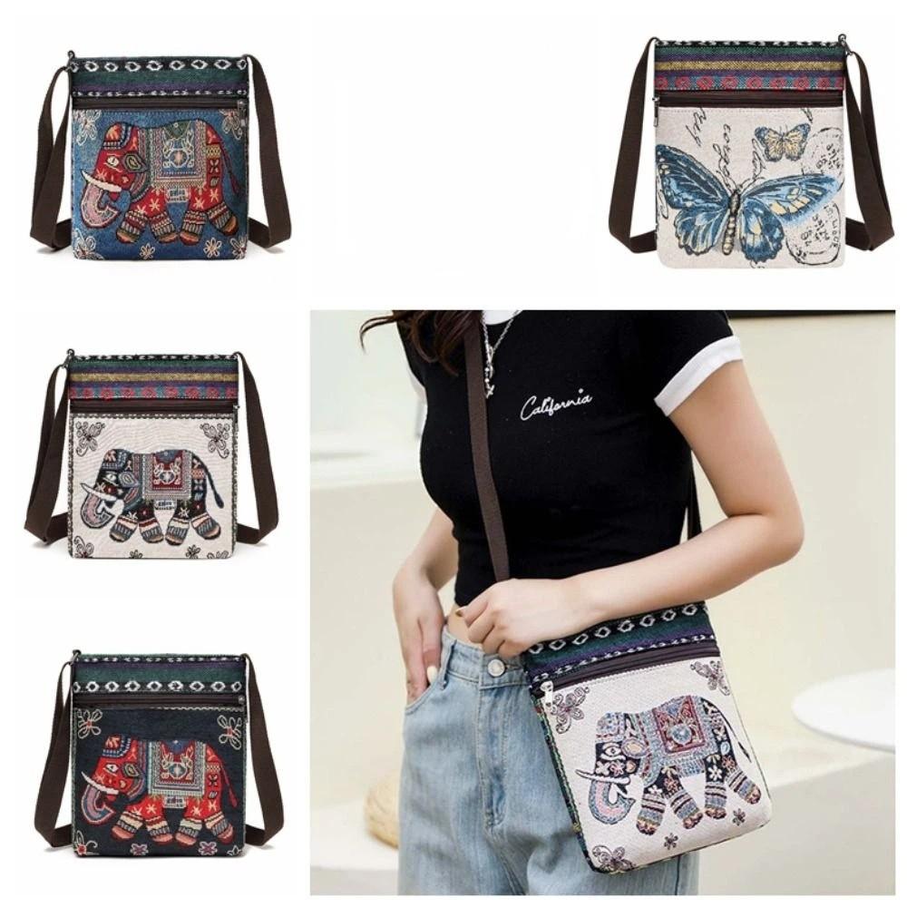 Butterfly Cute Elephant Cloth Bag Large Capacity Animal Shoulder Bag  Storage Bag