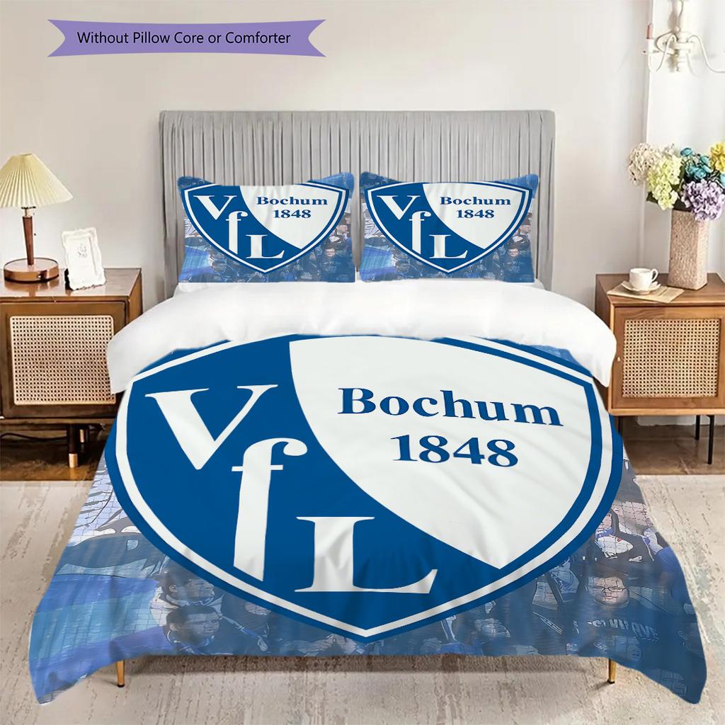 VfL Bochum 1848 Patroon Beddengoed Dekbed Set Dekbedovertrek Kussensloop Huisdecoratie Verjaardagscadeau (1 dekbedovertrek + 2 kussenslopen, zonder binnenkussen)