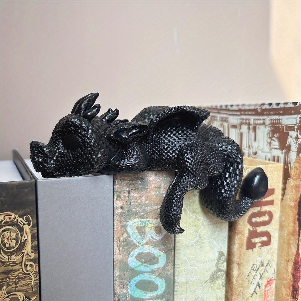 1Pc Resin Sleeping Dragon Bookshelf Decorative Ornaments, Cute Shelf Decoration, Creative Statue Ornaments, Perfect for Shelves, Book Ornaments