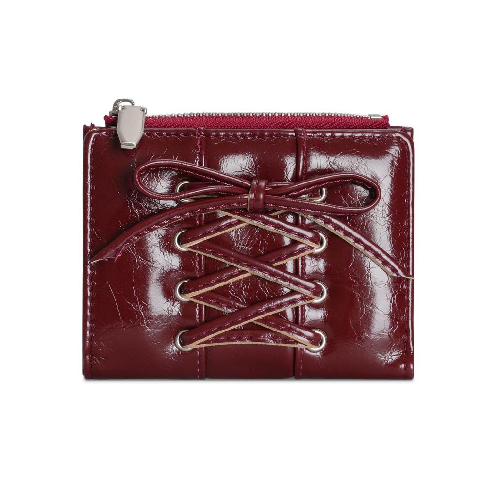 Bow Wallet Exquisite Zipper Coin Pouch Women'S Wallet Ultra-Thin Purse Ultra Thin For Office Use Gift For Wife Travel
