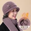 Hat Female Autumn and Winter Elderly Person Scarf Warm Middle and Old Lady Winter Rabbit Wool Mother Wool Hat Fleece Basin Hat