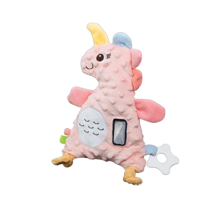 Soft Plush Infant Soothing Toy 3 Calming Sounds 4 Vibration Modes Safe Comfortable Fabric Travel Friendly Design