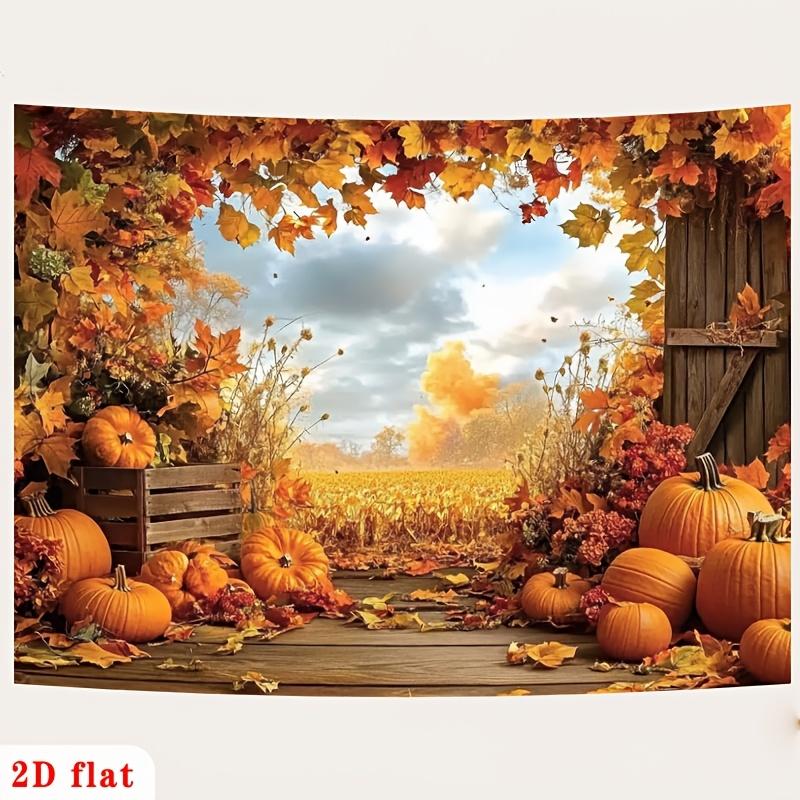 2D flat design, 1 piece per pack. Autumn pumpkin harvest background banner - Farm theme colorful autumn decoration